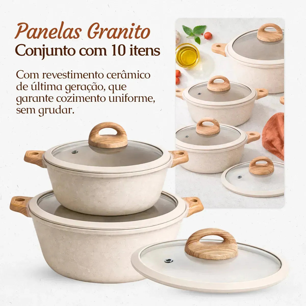 Jogo de Panelas Antiaderentes XDX — 19 Peças