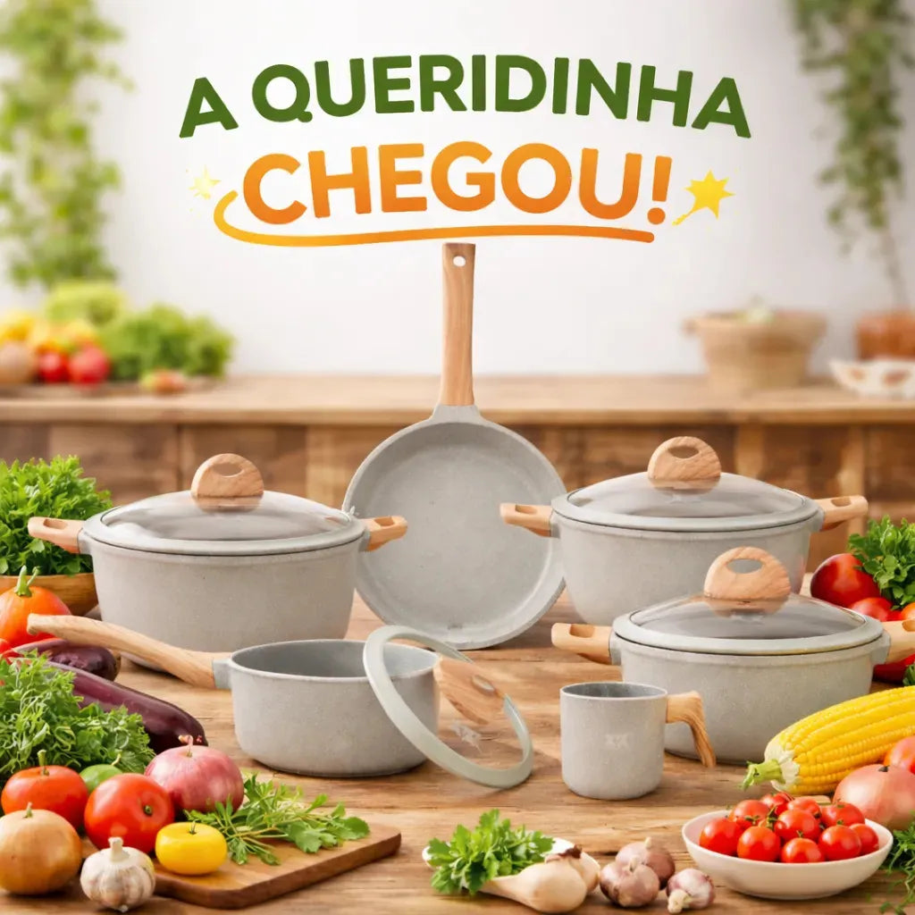 Jogo de Panelas Antiaderentes XDX — 19 Peças